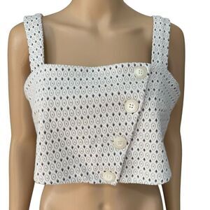 Free People This Is Love Buttoned Crop Top Size L